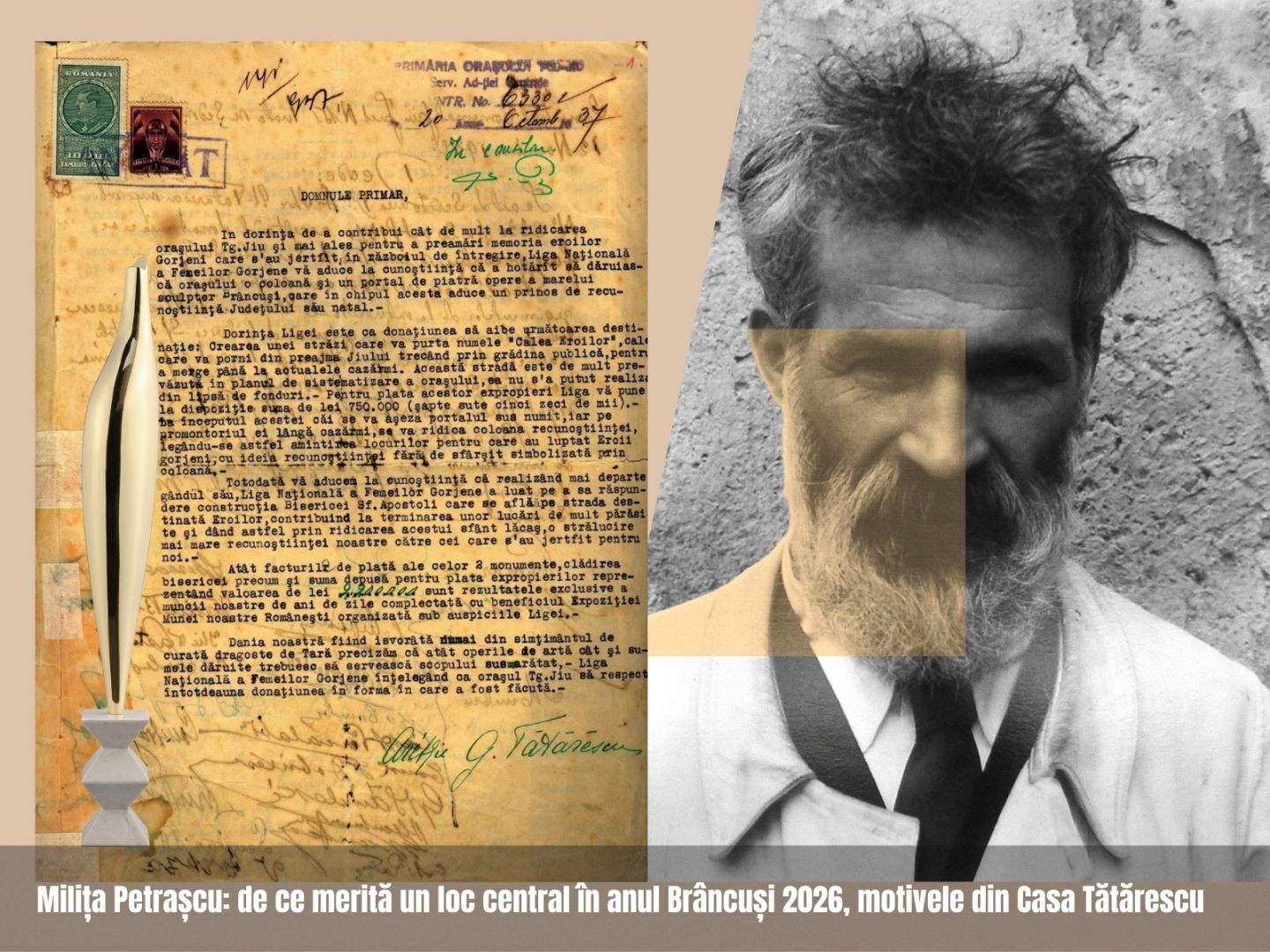 Milița Petrașcu: de ce merită un loc central în anul Brâncuși 2026, motivele din Casa Tătărescu